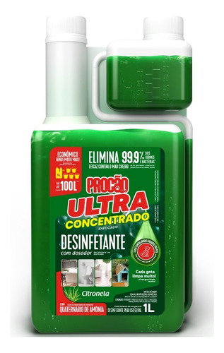 Ultra Desinfetante Concentrado Procão 1 Litro Rende Até 100l