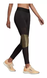 Leggins Deportiva adidas Glam Tights Black Gold Negra Grande