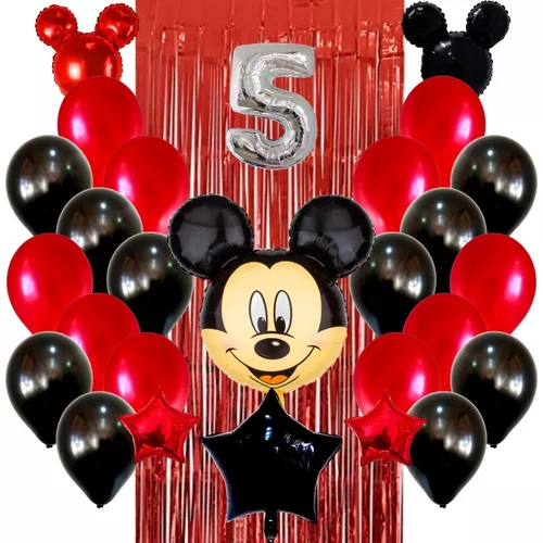 Decoración de fiesta de cumpleaños con temática de Mickey Mouse