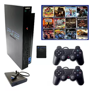 Playstation 2 Ps2 Fat Tijolão Completo 2 Controle 50 Jogos