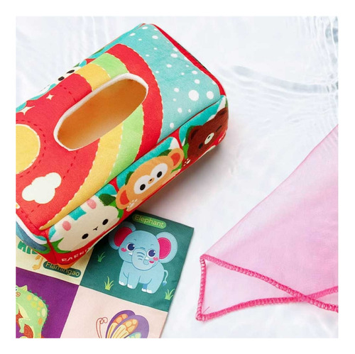 Brinquedo De Pelúcia Baby Montessori Cloth Tissue Box Bus