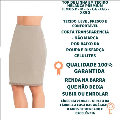 Imagem 3 de 5 de Anágua Saiote Saia Modeladora Segunda Pele Combinete Semi