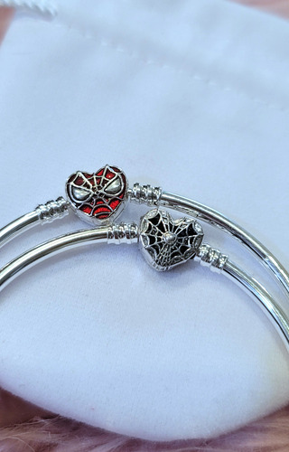 Pulsera Dupe Para Charms Bañado En Plata S925 Tipo Pandora Spider 18 Cm