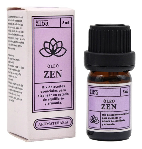 Óleo Relajante Zen Del Alba. Frasco De Vidrio Ámbar 5 Ml. 