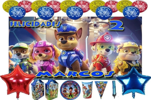 Paw Patrol Paquete Fiesta Para 10 Niños Super Paw Patrol