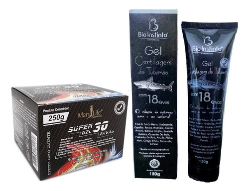 Kit 10 Super Gel 30 Ervas 250g + 1 Gel Cartilagem De Tubarão