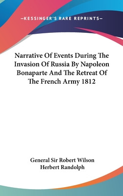 Libro Narrative Of Events During The Invasion Of Russia B...
