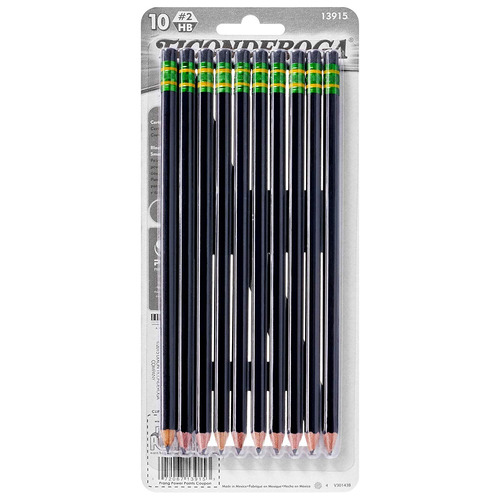 Lápices Ticonderoga, Con Carcasa De Madera De Grafito Hb # 2