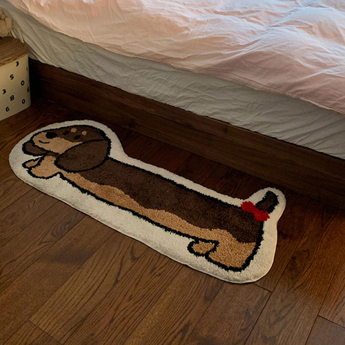 Alfombra De Perro Salchicha, Alfombra Flocada Para
