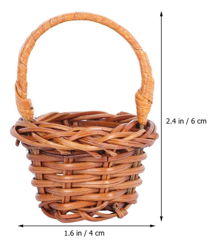 T 10 Piezas Canasta Tejida De Ratán Bastera De Pascua Con