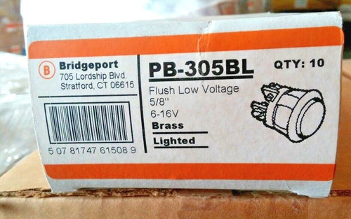 (c) (box Of 10) Bridgeport Pb-305bl Flush Low Voltage Yyh