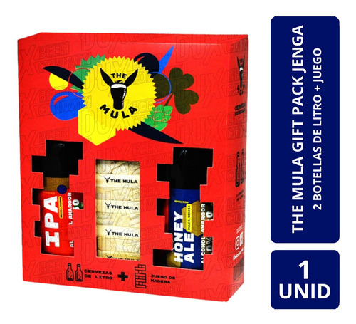 Gift Pack Cerveza Artesanal The Mula 2 Bot Litro + Jenga
