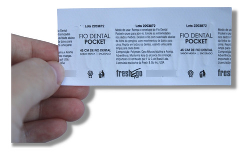 Fio Dental Pocket Fresh & Go Em Sache - 200 Unid. Saches