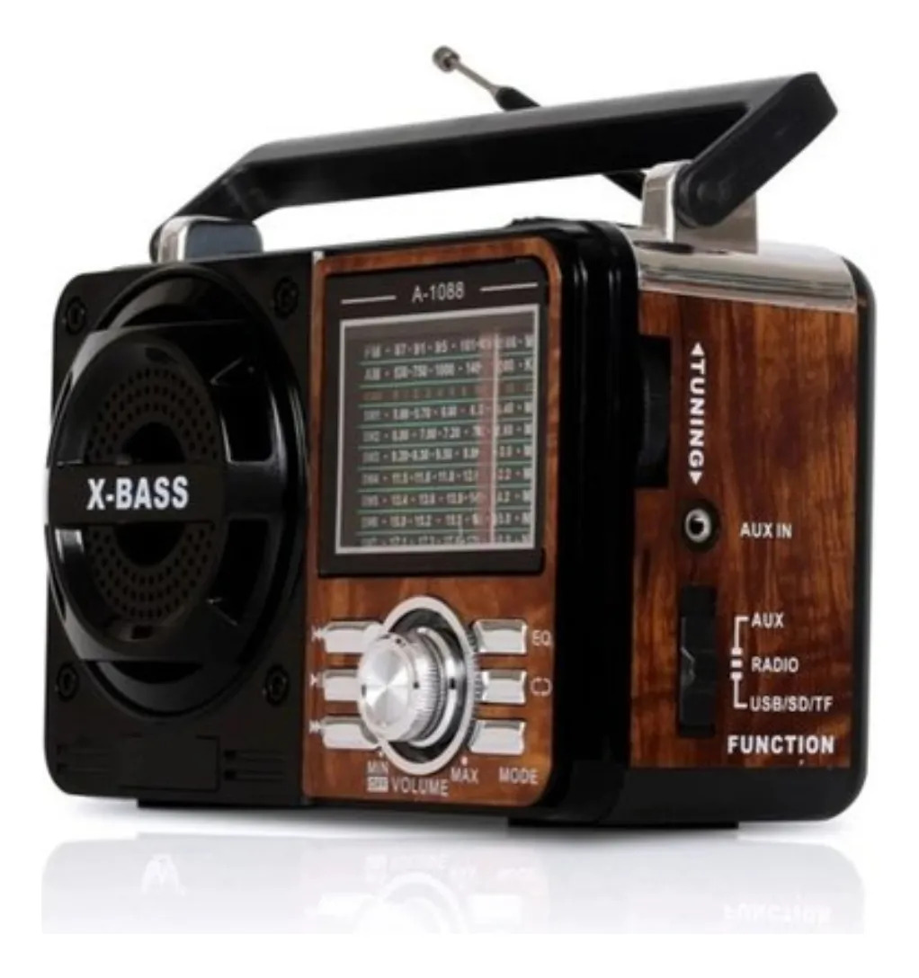 Rádio Am Fm Retrô Antigo Bluetooth Recarregável Bivolt Marrom