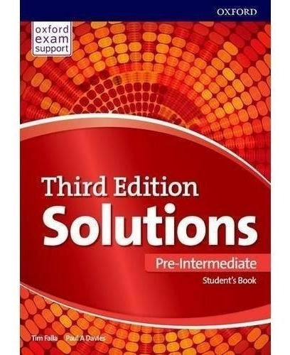 Solutions Pre-intermediate (3rd.edition) - Student's Book + Online Practice, De Falla, Tim. Editorial Oxford University Press, Tapa Blanda En Inglés Internacional, 2019