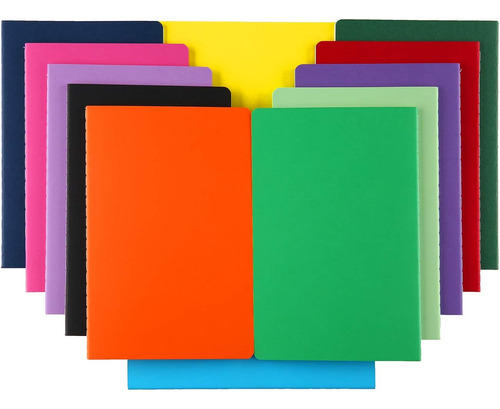 12 Pcs Cuadernos Coloridos De Papel Forrado Granel Regl...