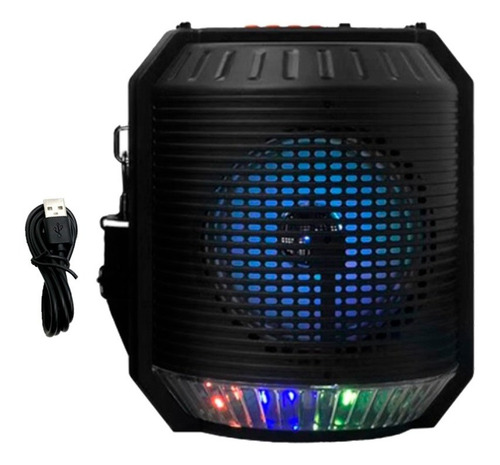 Imagen 1 de 10 de Parlante Portátil Bluetooth Con Luz Led Recargable Usb 500w