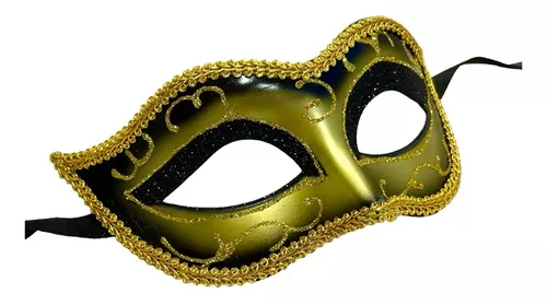 4 peças de máscaras para casais de Halloween linda máscara preta dourada  máscara veneziana máscaras de fantasia femininas, ouro, preto, tamanho  único
