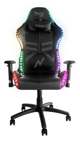 Silla Gamer Noganet Thypon Negra Rgb Reclinable Sillon Gamer