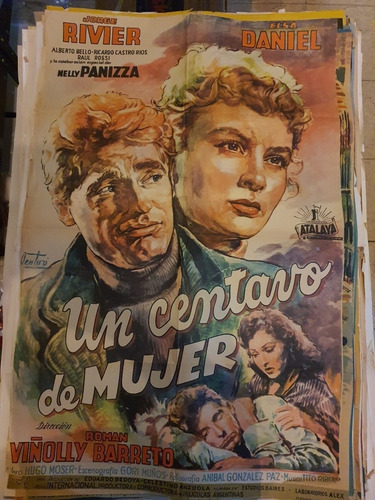 1 Antiguo Afiche De Cine Un Centavo De Mujer 541