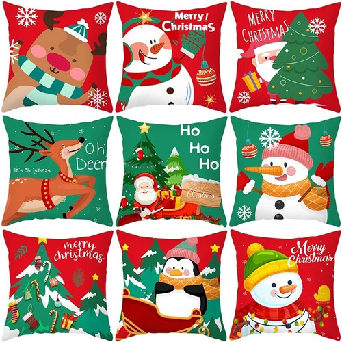 4pcs Funda De Cojín De Sofá De Navidad De 45x45cm Decoración