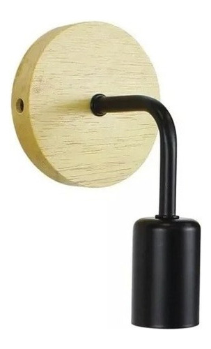 Aplique Lampara Foco Led Muro Madera E27 Decoracion Moderno