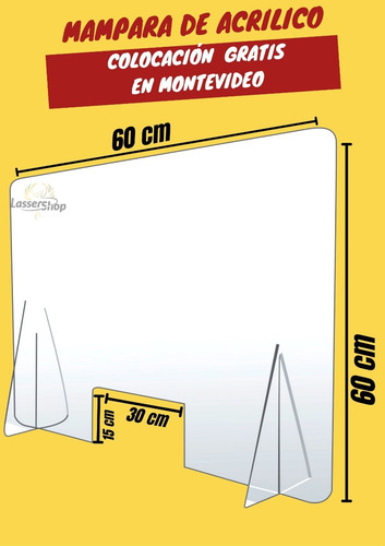 Imagen 2 de 4 de Mampara Protectora Para Escritorio Separador 60 Cm X 60 Cm