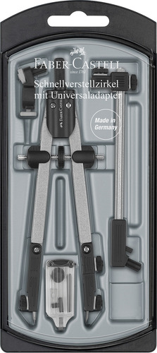 Set Compas Faber-castell Con Adaptador Universal Color Gris Oscuro