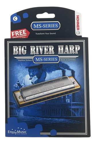 Gaita Harmônica Hohner Big River 590/20 C (dó) Bigriver Harp Do Prateado