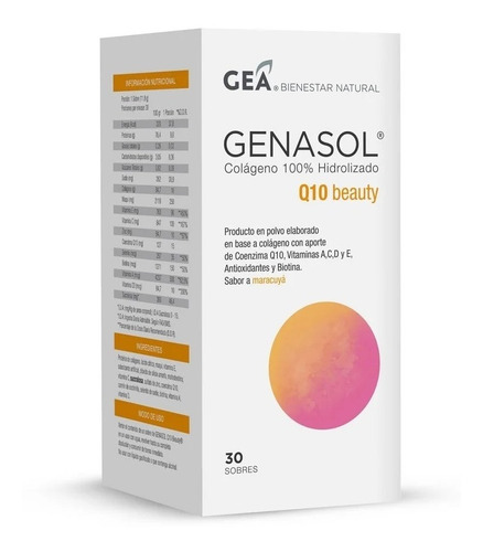 Genasol Q10 Beauty Colágeno Hidrolizado Con Q10 Ybiotina10gr