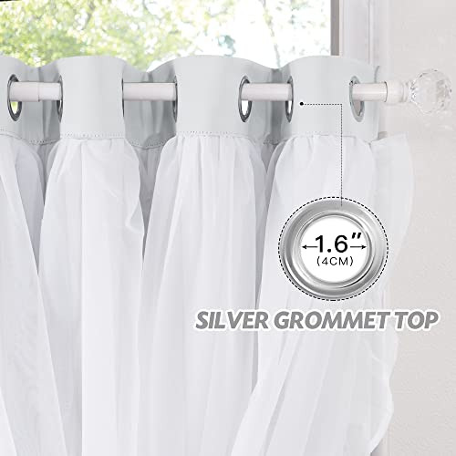 Cortinas Shabby Chic De Doble Capa Para Dormitorio 132x213 C