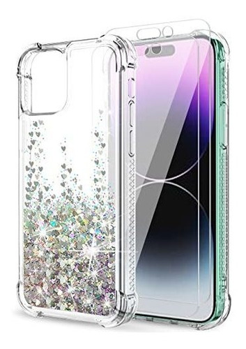 Sunstory Para iPhone 14 Pro Max Case Clear Glitter Fz2gy