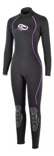 Wetsuit Aropec Neoprene Negro/morado 3 Mm, Tallas  S-m-l