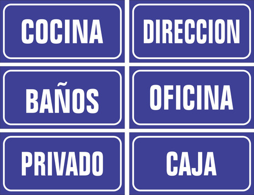 Combo Carteles Señalización Interior Personalizados C-02-132 Azul