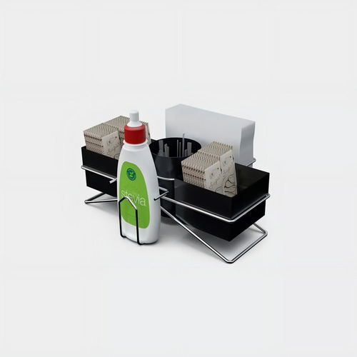 Porta-sachê De Açúcar Guardanapo Dispenser Para Conveniência Cor Preto
