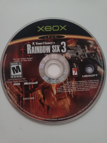 Tom Claney's Rainbow Six 3 Xbox Clásico Sin Caja Sin Manual 