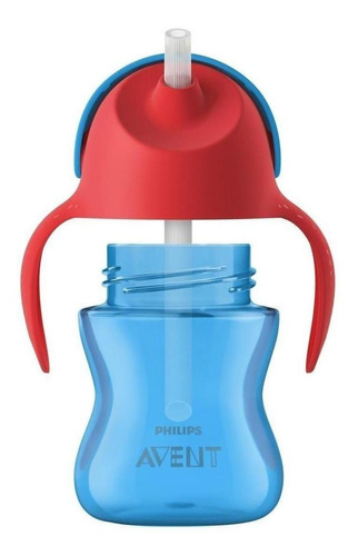 Vaso Avent C/popote Y Asas 7oz / 200ml Scf 796/01 - Azul