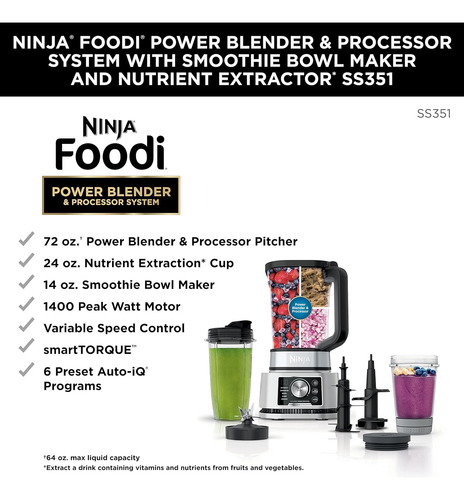 Ninja ® sistema De Cocina 3en1 Licuadora Smart Torque Ss351