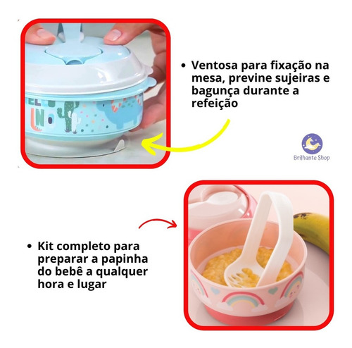 Imagem 4 de 8 de Kit Para Bebê Copo E Pote Tigela Antivazamento Não Derrama
