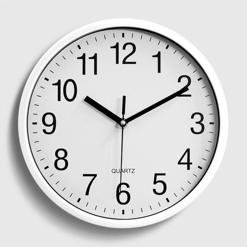 Reloj De Pared Clasico Blanco Blanco