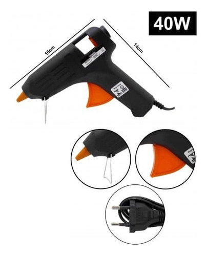 Revolver Pistola Cola Quente + 2 Bastões De Cola De Bivolt