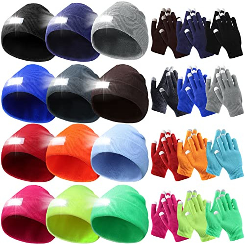 Kenning 12 Paquetes De 5 Gorros Led Unisex Con Pilas Para Fa