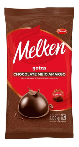 Chocolate Meio Amargo 2kg Harald Nobre Em Gotas Melken