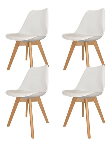 Cadeira de jantar Rex Tulip, estrutura de cor  branco, 4 unidades