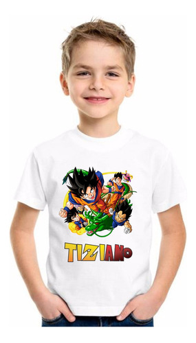 Remera Personalizada Cumpleaños Niños Dragon Ball Z 