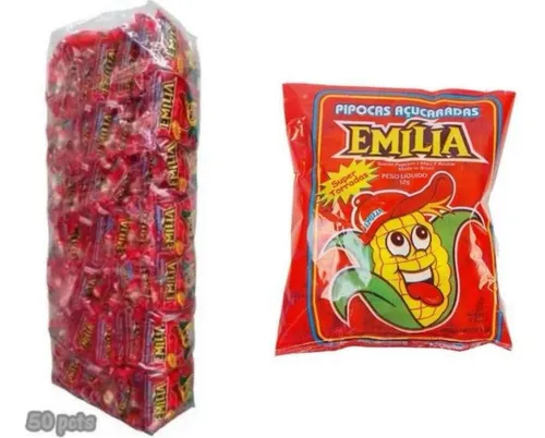 comprar Fardo Pipoca Açucarada Emília - 50 Unidades De 12g - Full Sabor Açucarada