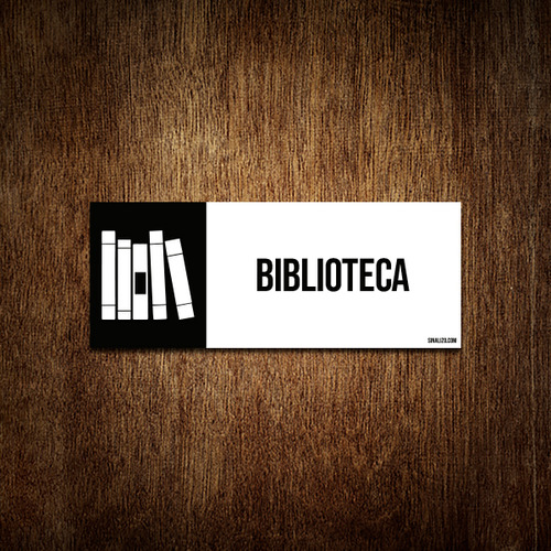 Placa Setor Ícone - Biblioteca 30x10