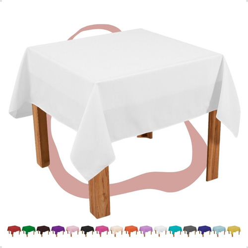 Kit 5 Toalha De Mesa Quadrada 1,50x1,50 Em Oxford Lisa Lavável Para Festa Buffet