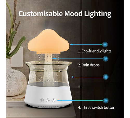 A Umidificador De Nebulização De Nuvem De Chuva, Luz
