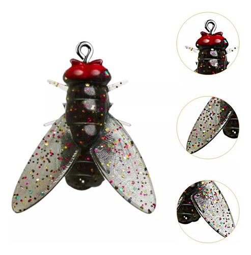 Borracha Mosca Iscas Kit, Feito De Plástico Macio, 60pcs